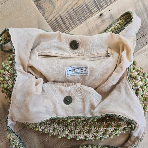American Eagle Green Beaded Handbag - Picture 6 of 9